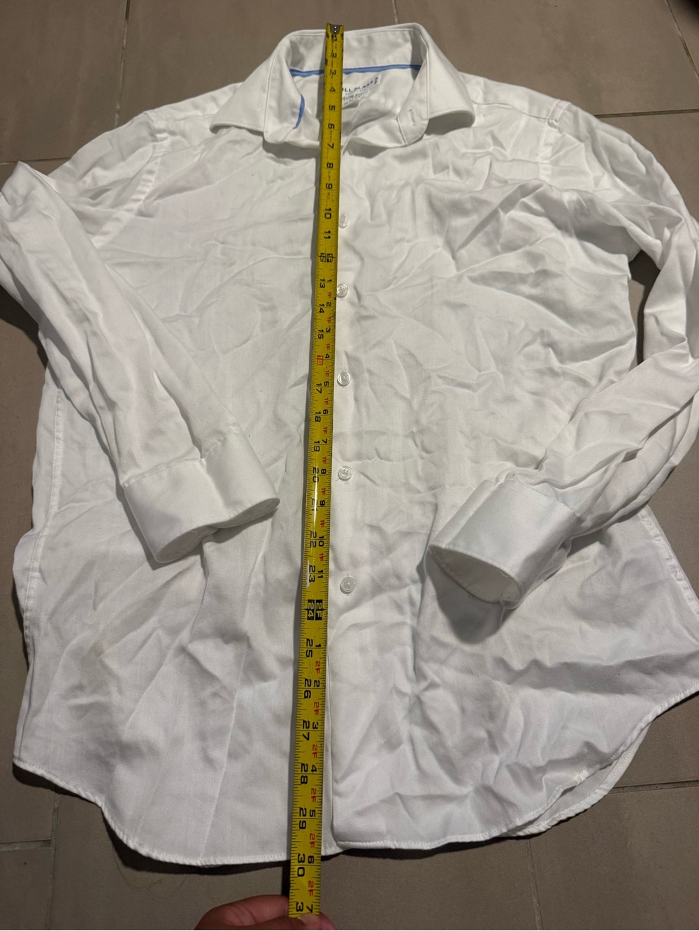 Classic White Men's Dress Shirt - Crisp Cotton Blend